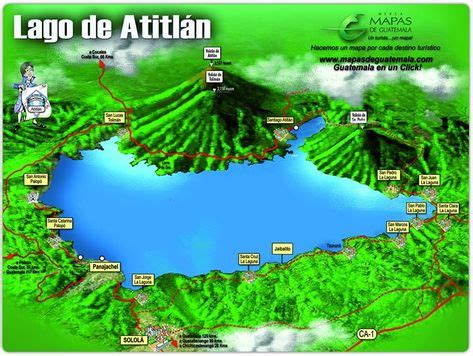 Mapa del Lago Atitlan | Lago, Panajachel, Lago de atitlán