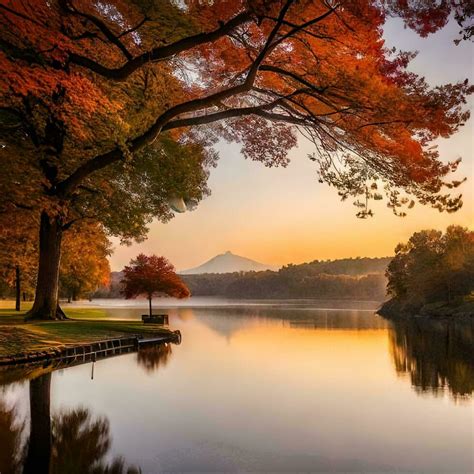 Beautiful Scenery in Autumn Season. Illustration Free Photo 26604488 ...