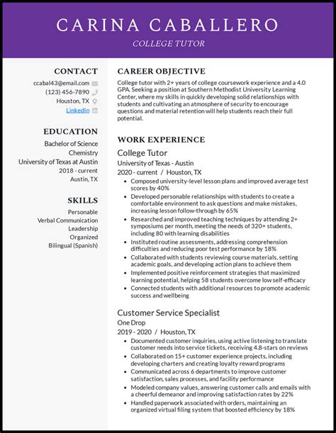 21 Tutor Resume Examples Built for 2024