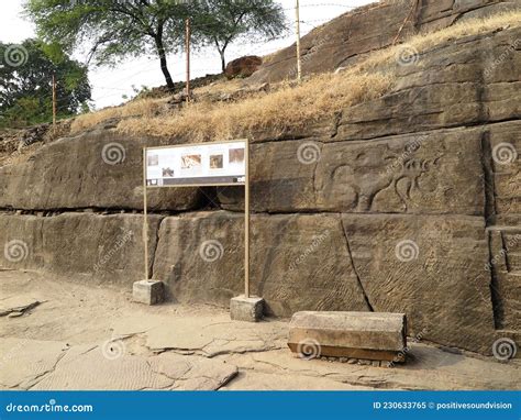 Sankha Lipi Shell-script Inscriptions Along Passageway, Udayagiri Caves, Vidisha, India ...