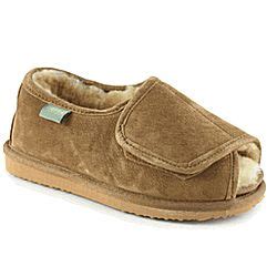 Heavenly Wrap Open Toe Velcro Sheepskin Diabetic Slippers - FindGift.com