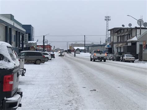 Inuvik Winter Road editorial photography. Image of slippery - 126241082