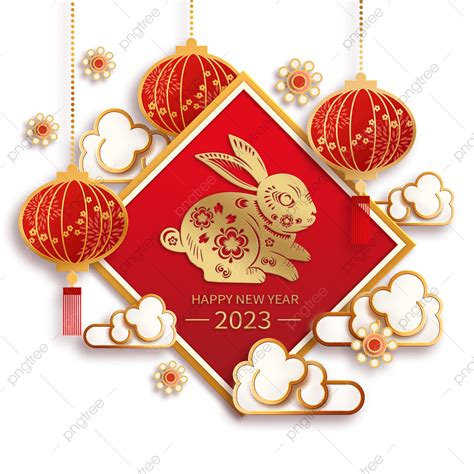 Chinese New Year 2023 PNG Image, Year Of The Rabbit Chinese New Year ...