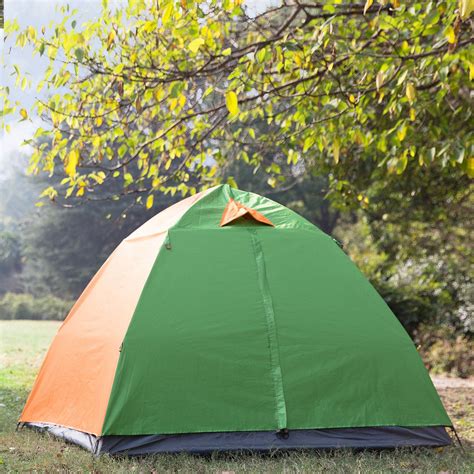HollyHOME 34 Person Family Backpacking Tent for Camping with Carry Bag Double Layer 2 Doors 4 ...