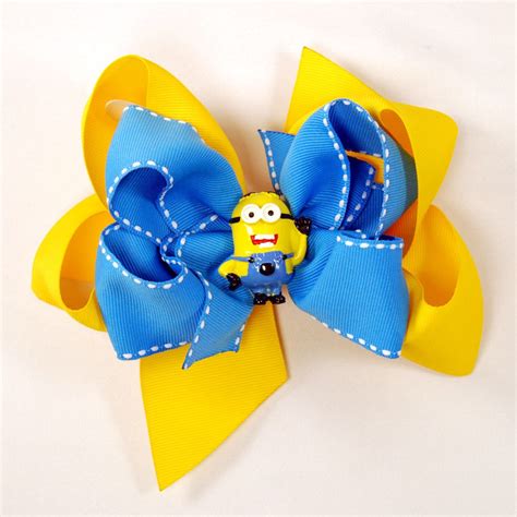 Minion Boutique Hair Bow Stack Bow Layered Bow by KCCoutureGirl