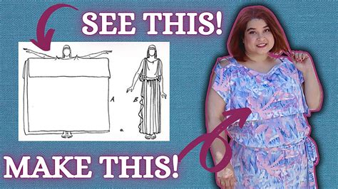 SEW THIS! No Pattern Needed Greek Chiton Inspired Dress - YouTube