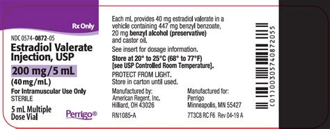 Estradiol Valerate Injection - FDA prescribing information, side ...