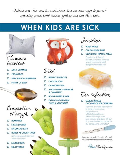 What to do when kids are sick printable checklist. Outside over-the-counter medications, here ...