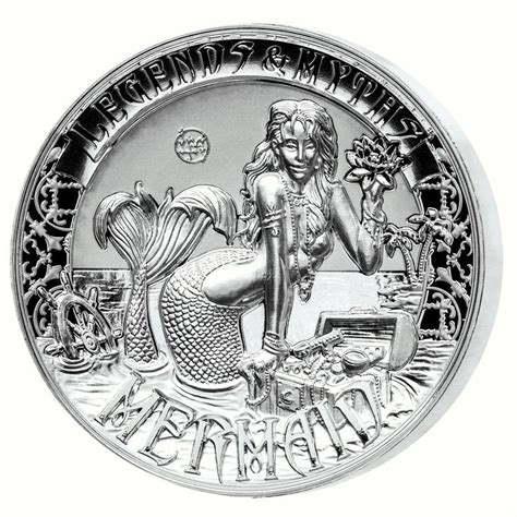 MERMAID -Legends and Myths 2oz Double High Relief Reverse Proof Silver Coin 2016 | Coin art ...