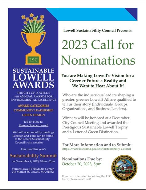 Sustainable Lowell Awards Nominations - InsideLowell