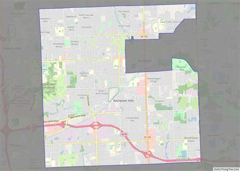 Map of Rochester Hills city