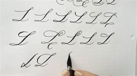 Modern calligraphy letter "L" - YouTube