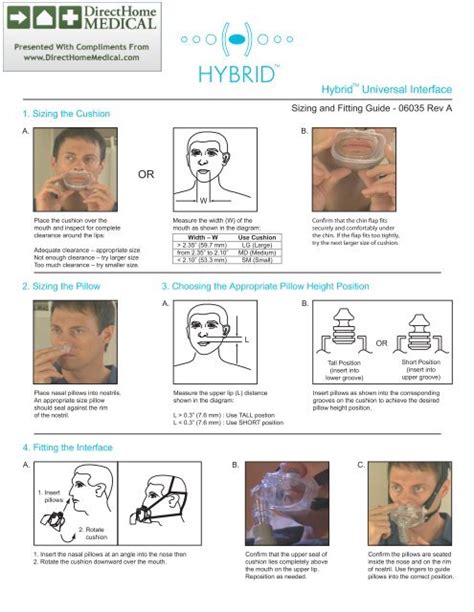 Hybrid CPAP Mask - Fitting Tips (PDF) - Direct Home Medical