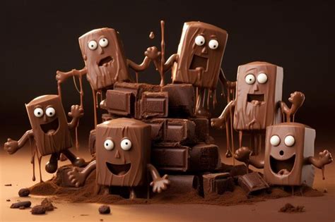 Premium AI Image | a chocolate cake with faces made out of chocolate