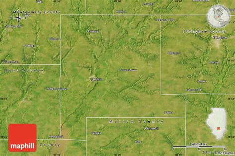 Satellite Map of Fayette County