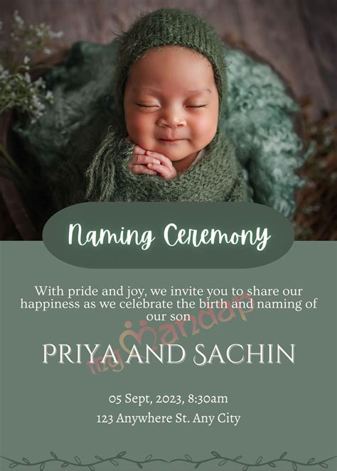 Naming Ceremony Cards – myMandap Invitation Cards