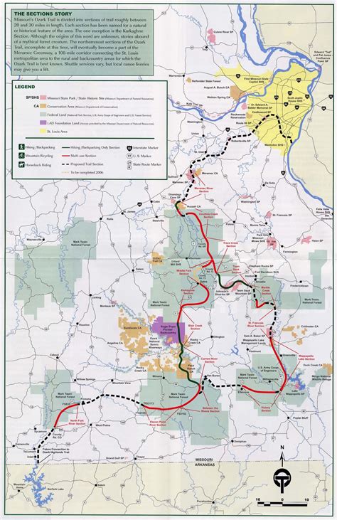 Ozark Trail Map - cuivre river state park Missouri USA • mappery