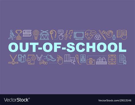 Out-of-school learning word concepts banner Vector Image