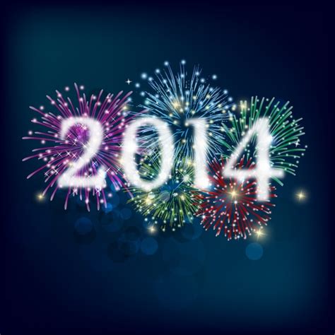 Fireworks and Happy New Year 2014 Free vector in Adobe Illustrator ai ...