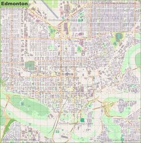 Large detailed map of Edmonton - Ontheworldmap.com