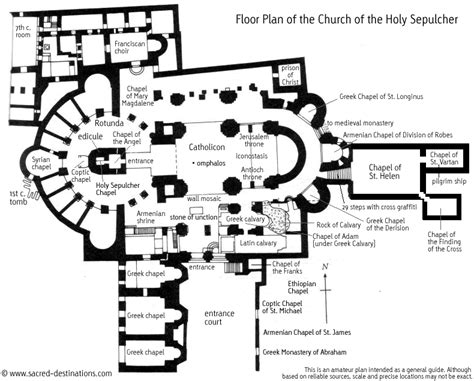 This is the floor plan of the Church of the Holy Sepulchre. It is ...