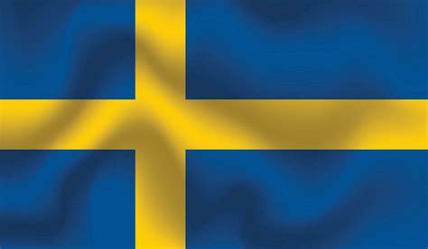 Flat Illustration of Sweden flag. Sweden flag design. Sweden Wave flag ...