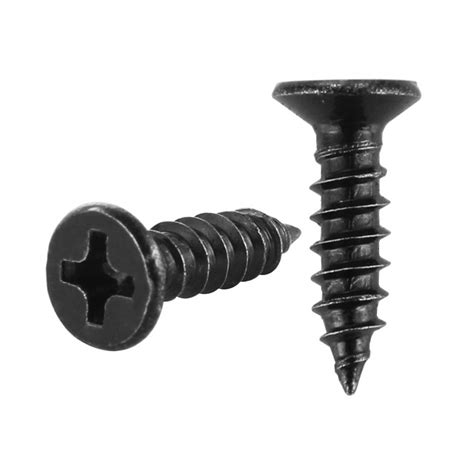 JQK #6 x 1/2" Black Screw, Flat Head Phillips Wood Screw 18-8 S/S ...