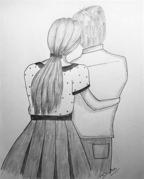 couple drawing | Easy love drawings, Girl drawing sketches, Girly drawings