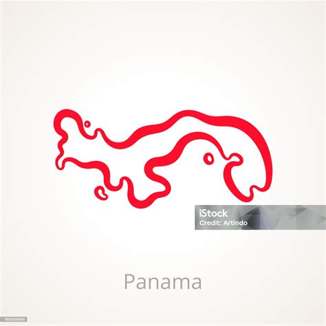 Panama Outline Map Stock Illustration - Download Image Now - Country ...