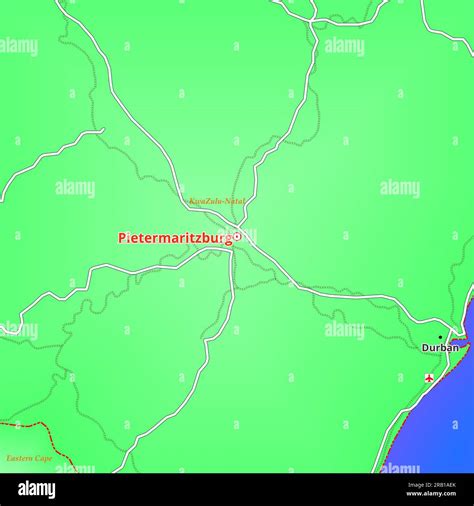 Map of Pietermaritzburg City in South Africa Stock Photo - Alamy