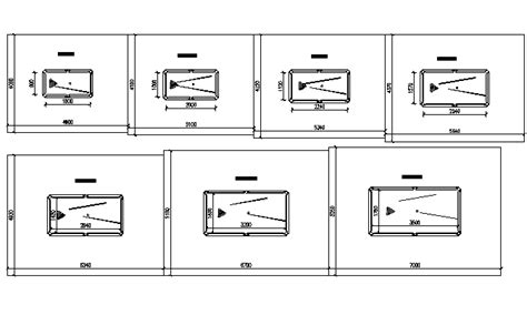 Snooker table room size guide plan view detail - Cadbull