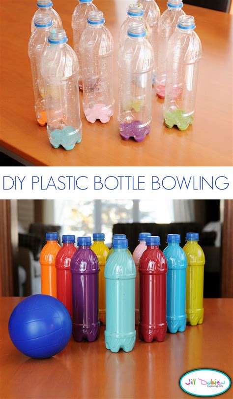 Plastic Bottle Bowling Tutorial - U Create | Water bottle crafts, Diy plastic bottle, Fun bowling