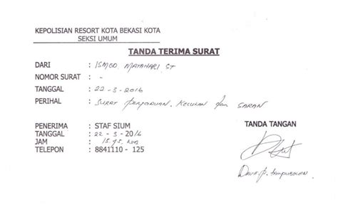 7 Contoh Surat Tanda Terima Dokumen dan Formatnya