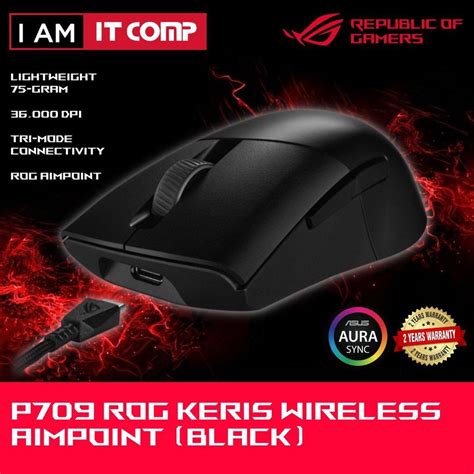 ASUS ROG Keris Wireless AimPoint (P709) -wireless RGB gaming mouse ...