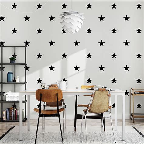 Black & White Star Pattern Wallpaper – Decorzee