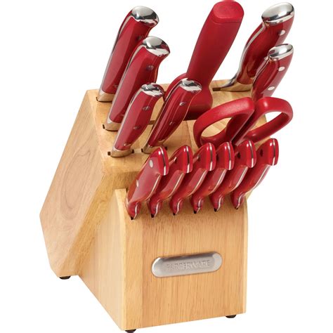 Farberware Red Forged Triple Riveted Knife Set, 15 Piece - Walmart.com - Walmart.com