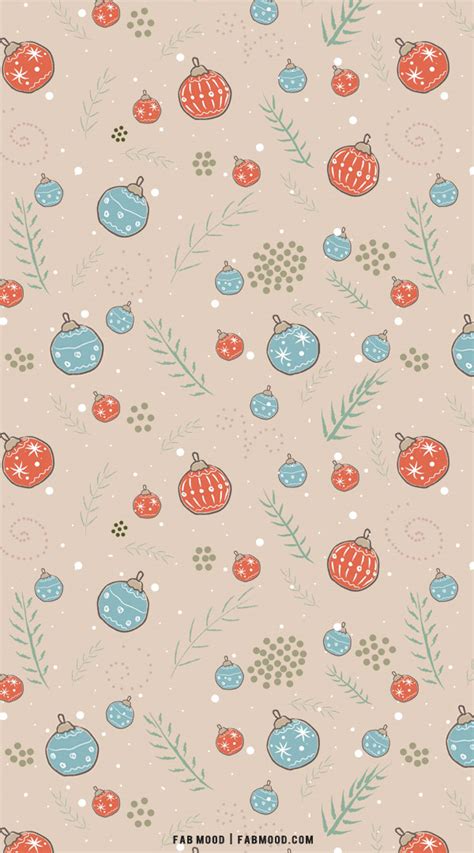 30+ Christmas Aesthetic Wallpapers : Bauble Neutral Wallpaper 1 - Fab ...