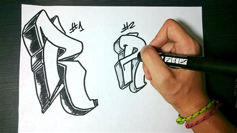 How to draw Graffiti Letter "R" on paper - YouTube