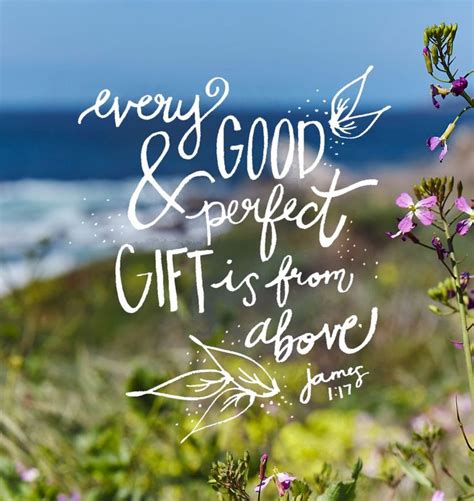 Every good and perfect gift is from above, coming down from the Father of heavenly lights, who ...