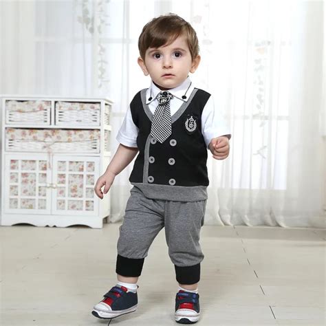 Infant formal dress male child baby set baby summer male One year old ...