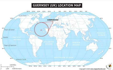 Where is Guernsey, Location Map of Guernsey