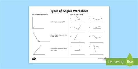 Acute and Obtuse Angles Worksheet / Worksheet - Twinkl