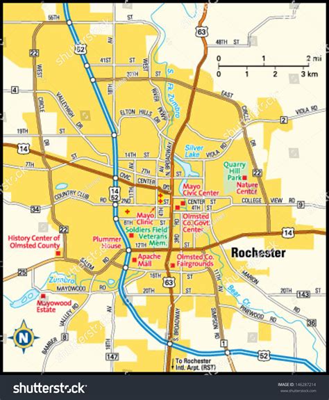 Rochester, Minnesota area map - Royalty Free Stock Vector 146287214 - Avopix.com