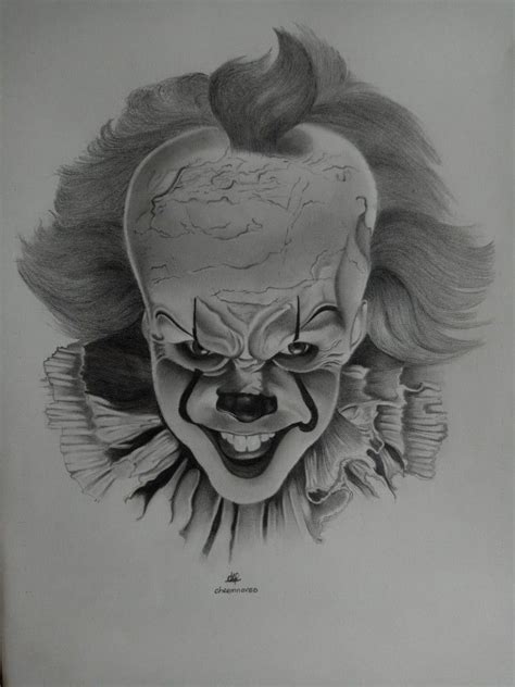 A graphite pencil drawing of Pennywise (Halloween special) Joker Sketch ...