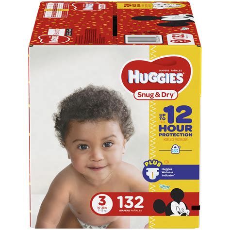 HUGGIES SNUG & DRY Size 3 Diapers 132 CT BOX - Baby - Baby Diapering - Disposable Diapers