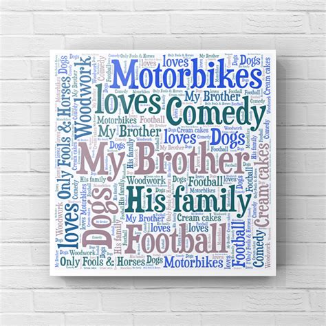 Personalised Brother Word Art Gift Birthday Gifts for - Etsy UK