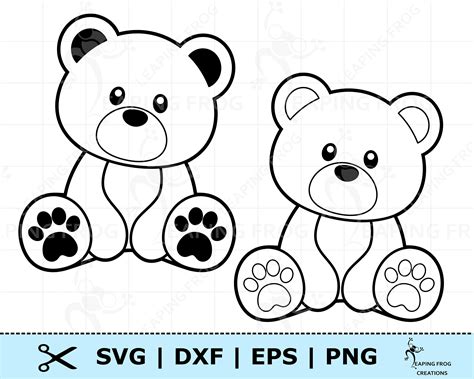 Teddy Bear SVG PNG DXF pdf. Cricut Cut files Silhouette. Cute | Etsy