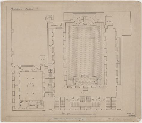 Erik Gunnar Asplund. Skandia Cinema, Stockholm, Sweden, Plan of ground floor. 1923 | Stockholm ...