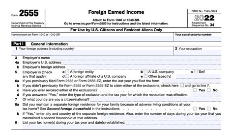 IRS Form 2555 Instructions