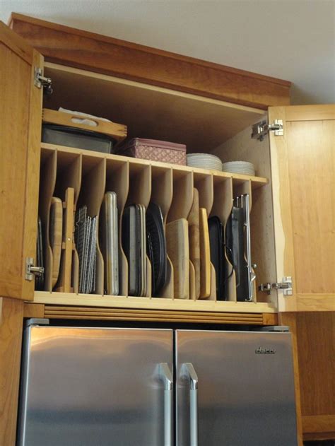 Over the fridge storage for cookie sheets, etc. | House design, Kitchen remodel idea, Home ...